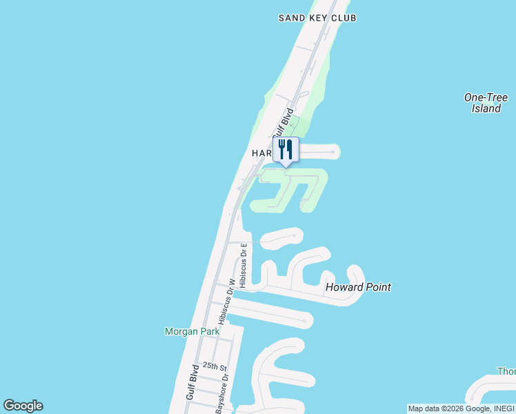 map of restaurants, bars, coffee shops, grocery stores, and more near 1640 Gulf Boulevard in Clearwater