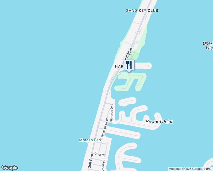 map of restaurants, bars, coffee shops, grocery stores, and more near 1660 Gulf Boulevard in Clearwater