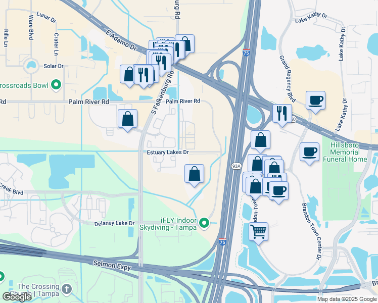 map of restaurants, bars, coffee shops, grocery stores, and more near 1243 Inesita Place in Tampa