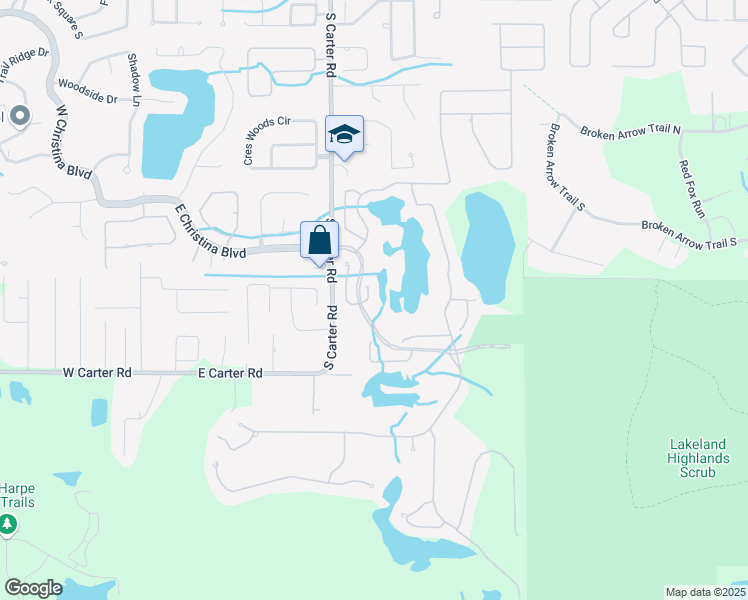 map of restaurants, bars, coffee shops, grocery stores, and more near 7052 Island Lake Lane in Lakeland