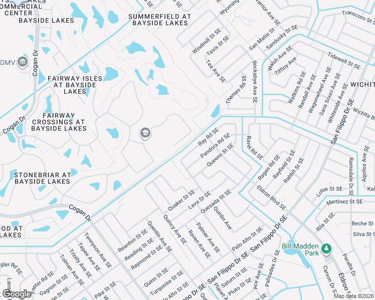 map of restaurants, bars, coffee shops, grocery stores, and more near 937 Ray Road Southeast in Palm Bay