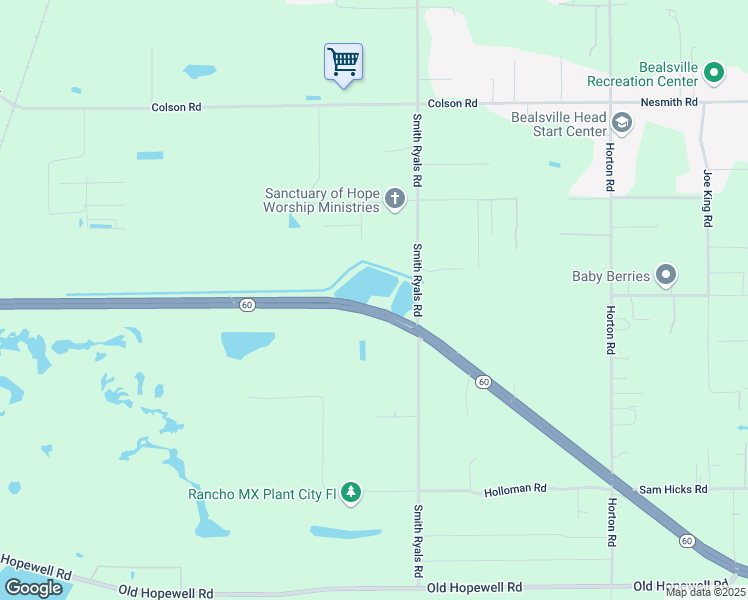 map of restaurants, bars, coffee shops, grocery stores, and more near 1710 State Road 60 in Plant City