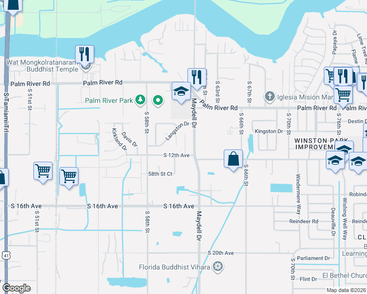 map of restaurants, bars, coffee shops, grocery stores, and more near 918 Maydell Court in Tampa