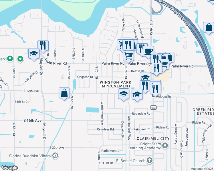 map of restaurants, bars, coffee shops, grocery stores, and more near in Hillsborough County