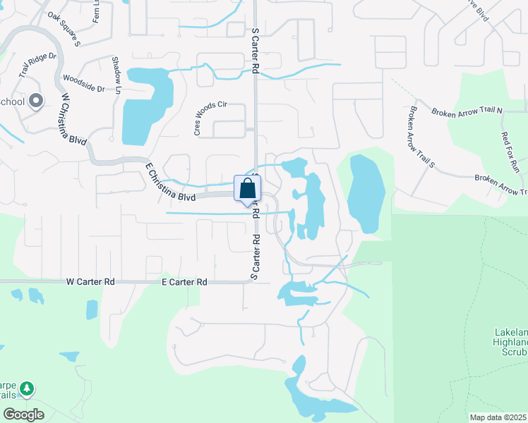map of restaurants, bars, coffee shops, grocery stores, and more near 7021 Cascade Court in Lakeland