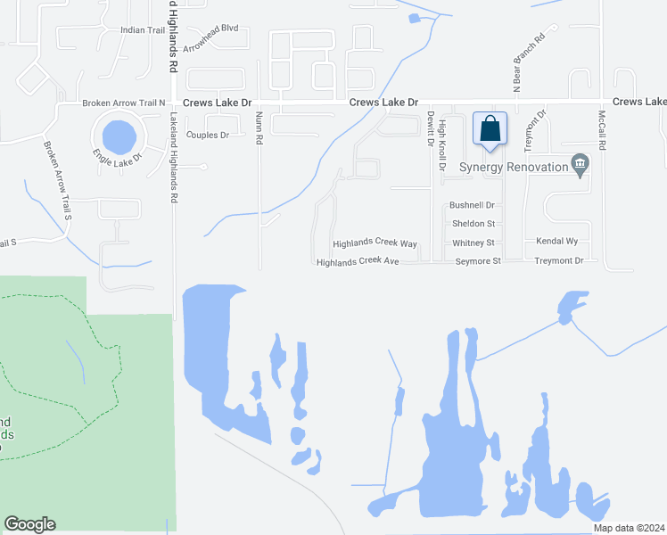 map of restaurants, bars, coffee shops, grocery stores, and more near 7029 Highlands Creek Avenue in Lakeland