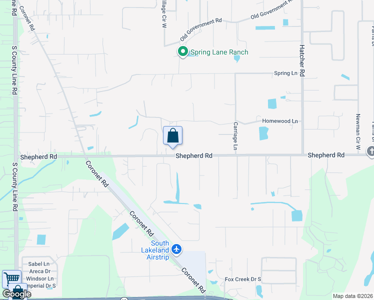 map of restaurants, bars, coffee shops, grocery stores, and more near 4661 Shepherd Road in Lakeland