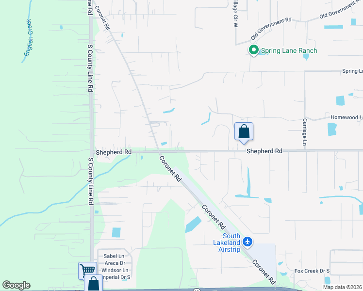 map of restaurants, bars, coffee shops, grocery stores, and more near 5005 Shepherd Road in Lakeland