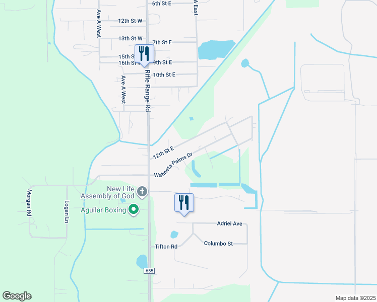 map of restaurants, bars, coffee shops, grocery stores, and more near 125 Palmetto Ridge Drive in Winter Haven