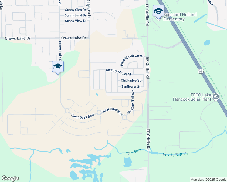 map of restaurants, bars, coffee shops, grocery stores, and more near 2202 Morning Mist Avenue in Bartow