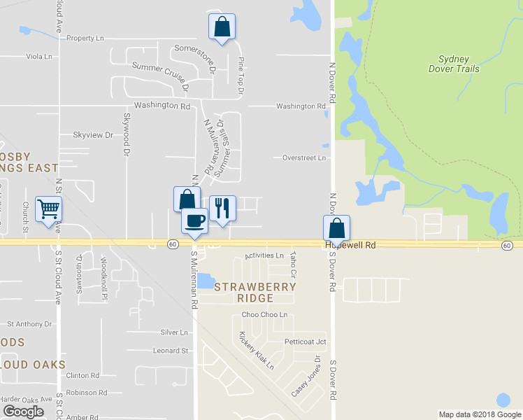 map of restaurants, bars, coffee shops, grocery stores, and more near 215 Penmark Stone Place in Valrico