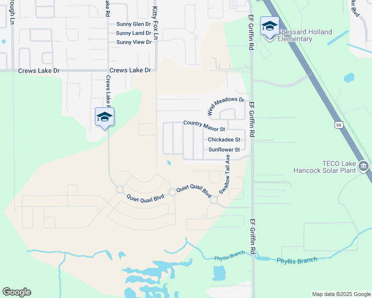 map of restaurants, bars, coffee shops, grocery stores, and more near 2226 Bluebird Avenue in Bartow