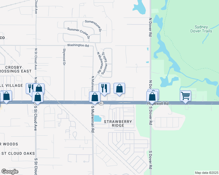 map of restaurants, bars, coffee shops, grocery stores, and more near 3404 Dragon View Court in Valrico