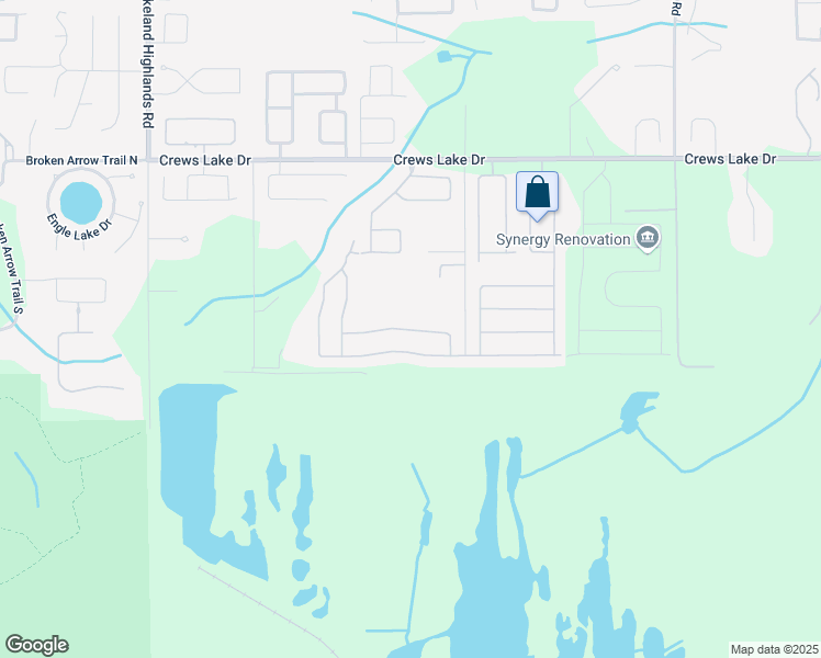 map of restaurants, bars, coffee shops, grocery stores, and more near 2604 Highlands Creek Way in Lakeland