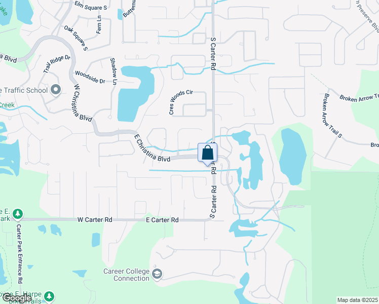 map of restaurants, bars, coffee shops, grocery stores, and more near 601 Crescent Hills Place in Lakeland