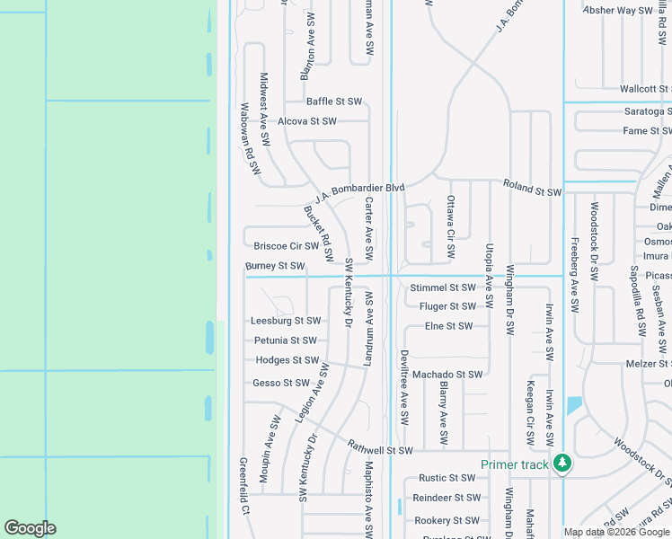 map of restaurants, bars, coffee shops, grocery stores, and more near 2274 Southwest Kentucky Drive in Palm Bay