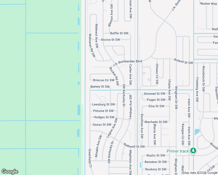 map of restaurants, bars, coffee shops, grocery stores, and more near 2280 Bucket Road Southwest in Palm Bay