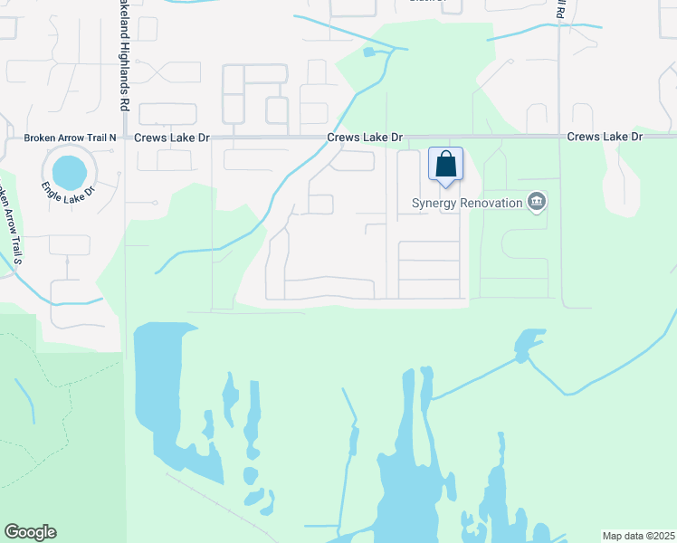 map of restaurants, bars, coffee shops, grocery stores, and more near 2604 Highlands Creek Way in Lakeland