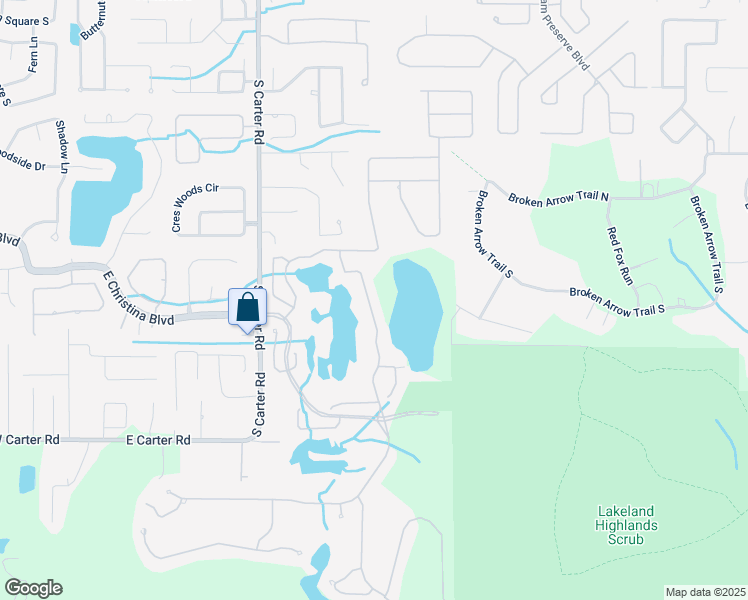 map of restaurants, bars, coffee shops, grocery stores, and more near 6930 Lake Eaglebrooke Drive in Lakeland