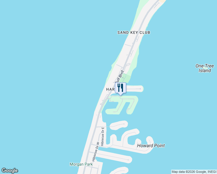 map of restaurants, bars, coffee shops, grocery stores, and more near 1582 Gulf Boulevard in Clearwater