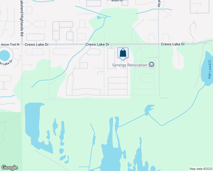 map of restaurants, bars, coffee shops, grocery stores, and more near 6925 Bushnell Drive in Lakeland