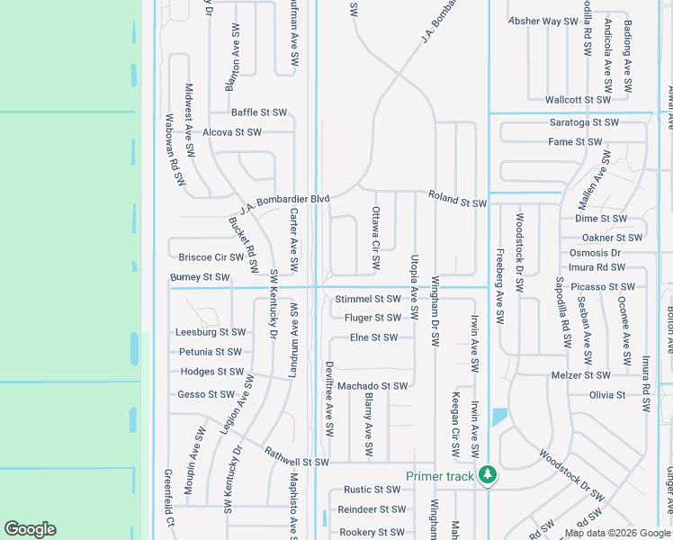 map of restaurants, bars, coffee shops, grocery stores, and more near 2402 Ottawa Circle Southwest in Palm Bay
