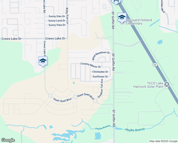 map of restaurants, bars, coffee shops, grocery stores, and more near 2257 Trumpeter Swan Avenue in Bartow