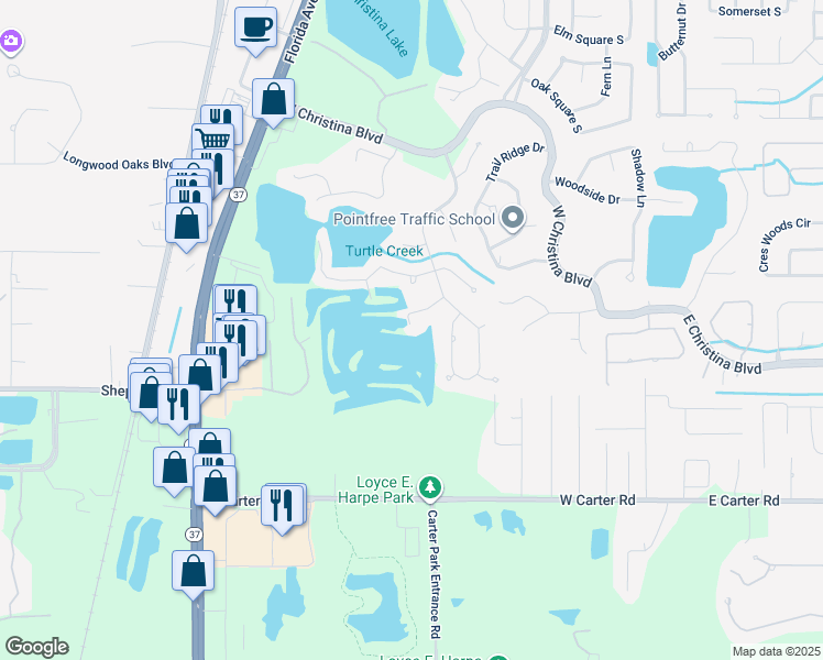 map of restaurants, bars, coffee shops, grocery stores, and more near 534 Quail Hollow Ct in Lakeland