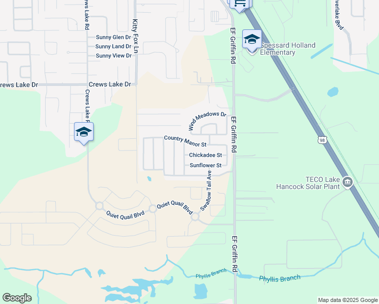 map of restaurants, bars, coffee shops, grocery stores, and more near 2257 Trumpeter Swan Avenue in Bartow