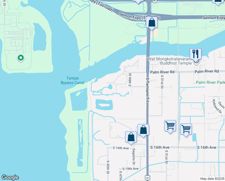 map of restaurants, bars, coffee shops, grocery stores, and more near 869 Tennyson Mill Circle in Tampa