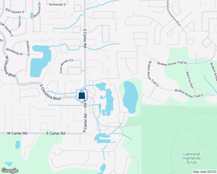 map of restaurants, bars, coffee shops, grocery stores, and more near 6843 Lake Eaglebrooke Drive in Lakeland