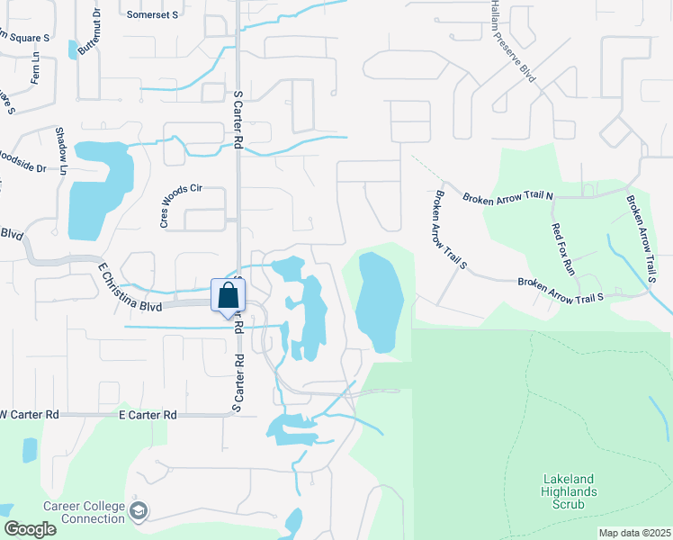 map of restaurants, bars, coffee shops, grocery stores, and more near 6896 Lake Eaglebrooke Drive in Lakeland