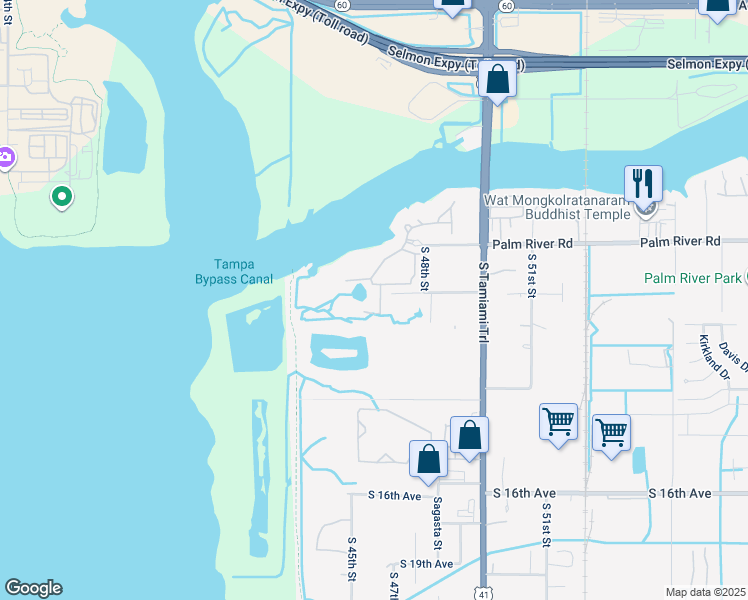 map of restaurants, bars, coffee shops, grocery stores, and more near 869 Tennyson Mill Circle in Tampa