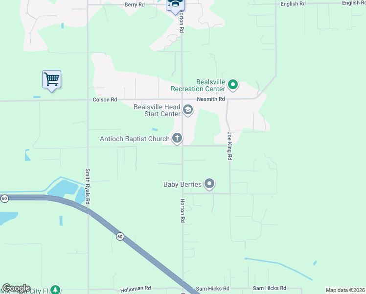 map of restaurants, bars, coffee shops, grocery stores, and more near 5200 Horton Road in Plant City