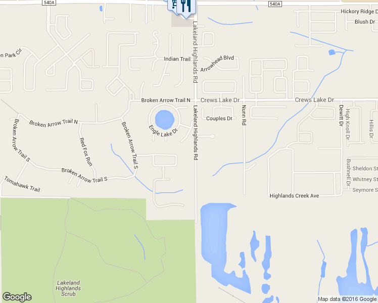 map of restaurants, bars, coffee shops, grocery stores, and more near 6823 Lakeland Highlands Road in Lakeland