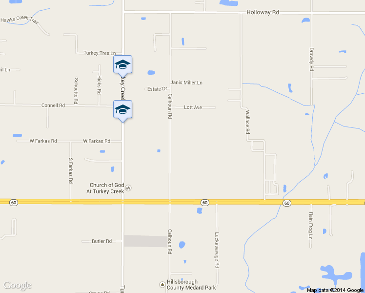 map of restaurants, bars, coffee shops, grocery stores, and more near 5106 Calhoun Rd in Plant City