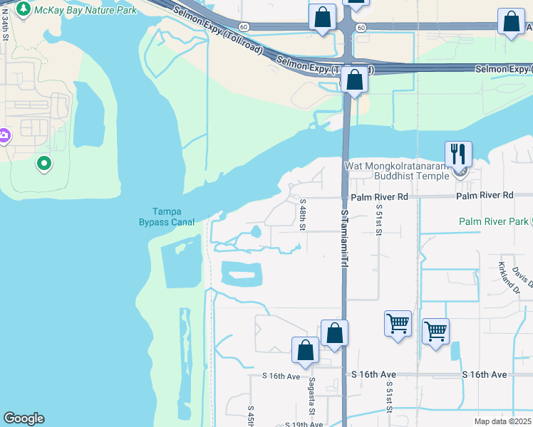 map of restaurants, bars, coffee shops, grocery stores, and more near 4708 Tuscan Loon Drive in Tampa