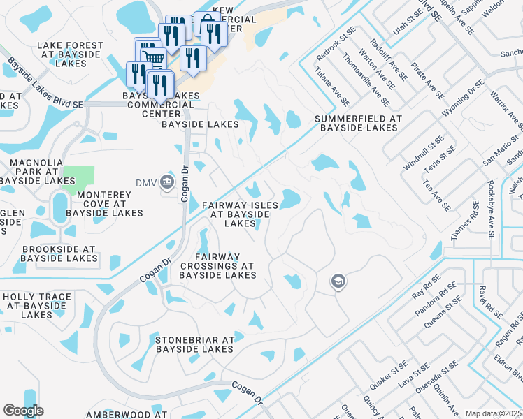 map of restaurants, bars, coffee shops, grocery stores, and more near 788 Morning Cove Circle Southeast in Palm Bay