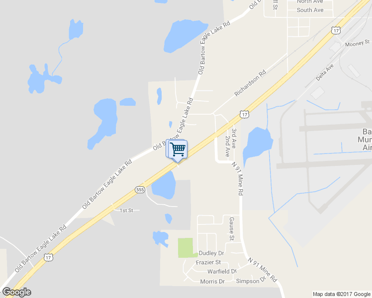 map of restaurants, bars, coffee shops, grocery stores, and more near 3481 U.S. 17 in Bartow