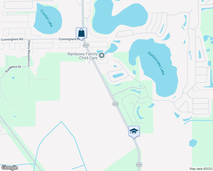 map of restaurants, bars, coffee shops, grocery stores, and more near State Highway 653 in Lake Wales