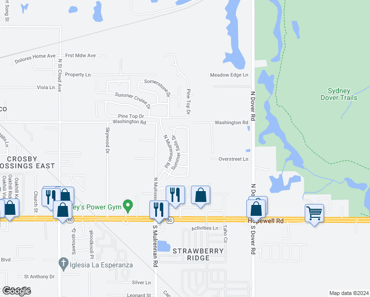 map of restaurants, bars, coffee shops, grocery stores, and more near 465 Summer Sails Drive in Valrico
