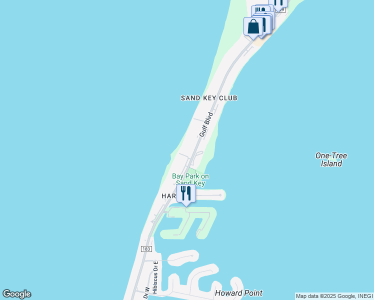 map of restaurants, bars, coffee shops, grocery stores, and more near in Clearwater