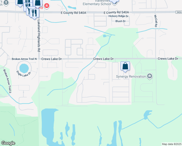 map of restaurants, bars, coffee shops, grocery stores, and more near 6708 Highlands Creek Loop in Lakeland