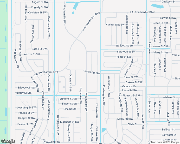 map of restaurants, bars, coffee shops, grocery stores, and more near 2191 Sparta Avenue Southwest in Palm Bay