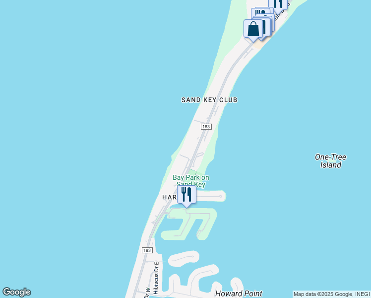 map of restaurants, bars, coffee shops, grocery stores, and more near 1480 Gulf Boulevard in Clearwater