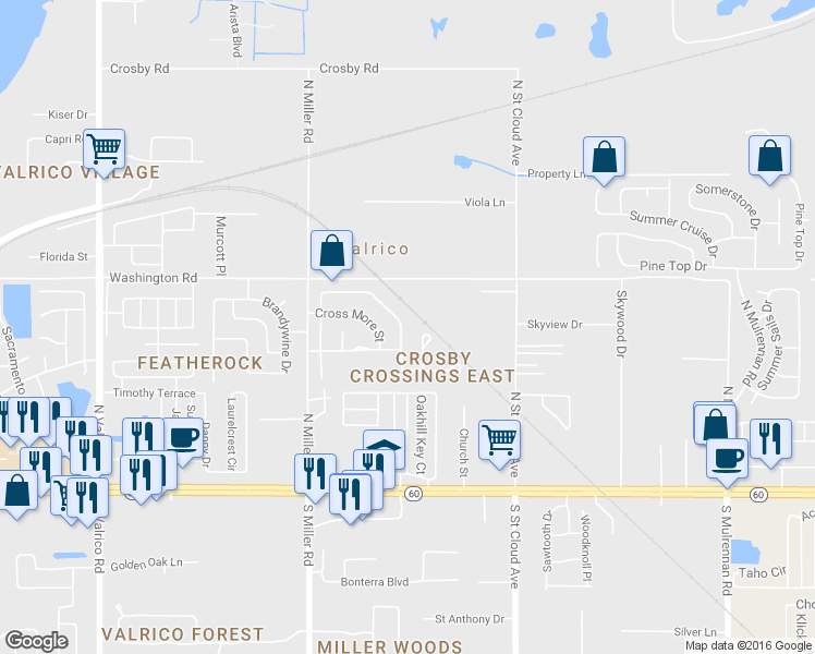 map of restaurants, bars, coffee shops, grocery stores, and more near 462 Westchester Hills Ln in Valrico