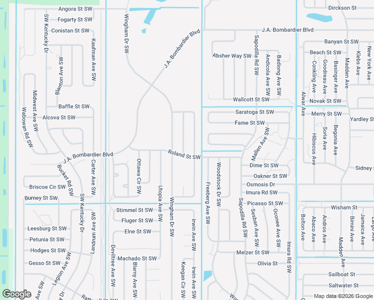map of restaurants, bars, coffee shops, grocery stores, and more near 2191 Sparta Avenue Southwest in Palm Bay