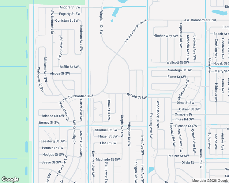 map of restaurants, bars, coffee shops, grocery stores, and more near 2211 Ceylon Way Southwest in Palm Bay