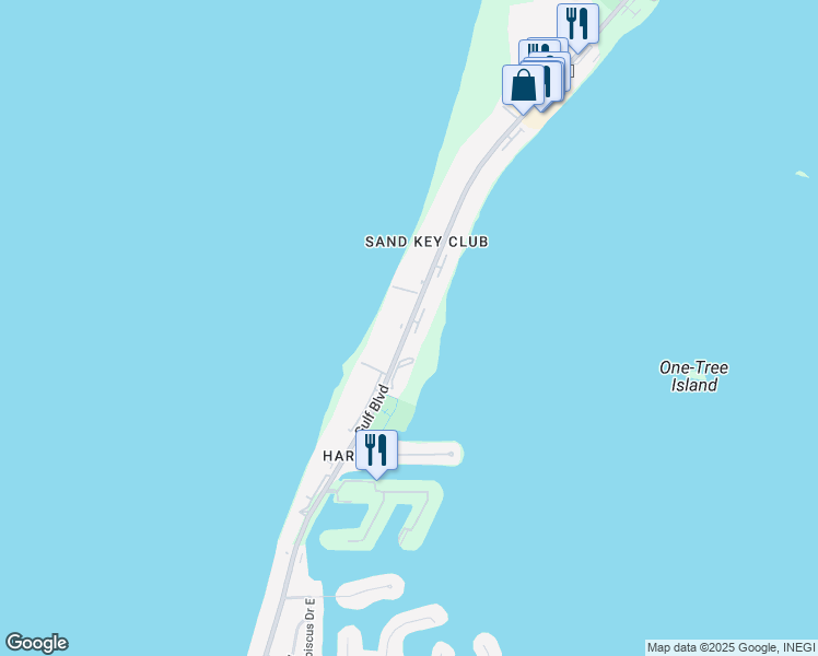 map of restaurants, bars, coffee shops, grocery stores, and more near 1460 Gulf Boulevard in Clearwater