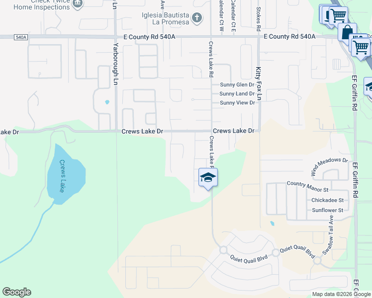 map of restaurants, bars, coffee shops, grocery stores, and more near 3926 Lime Tree Lane in Lakeland
